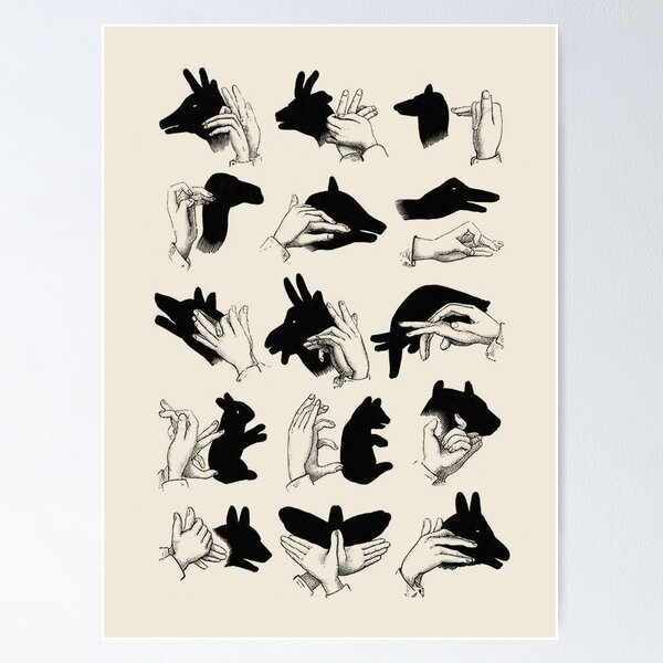 Item preview, Hand Shadow Puppetry Antique Illustration  designed and sold by Antiquated Art.