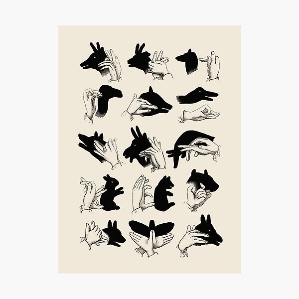 Item preview, Hand Shadow Puppetry Antique Illustration  designed and sold by Antiquated Art.