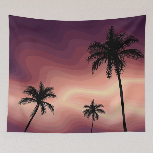 Item preview, Palm Tree Silhouette Against a Sunset, Landscape Digital Illustration designed and sold by AlmightyClaire.