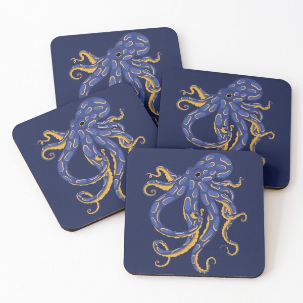 Item preview, Dark Blue Octopus with golden Details designed and sold by muffinstandd.