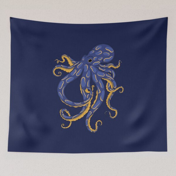Item preview, Dark Blue Octopus with golden Details designed and sold by muffinstandd.