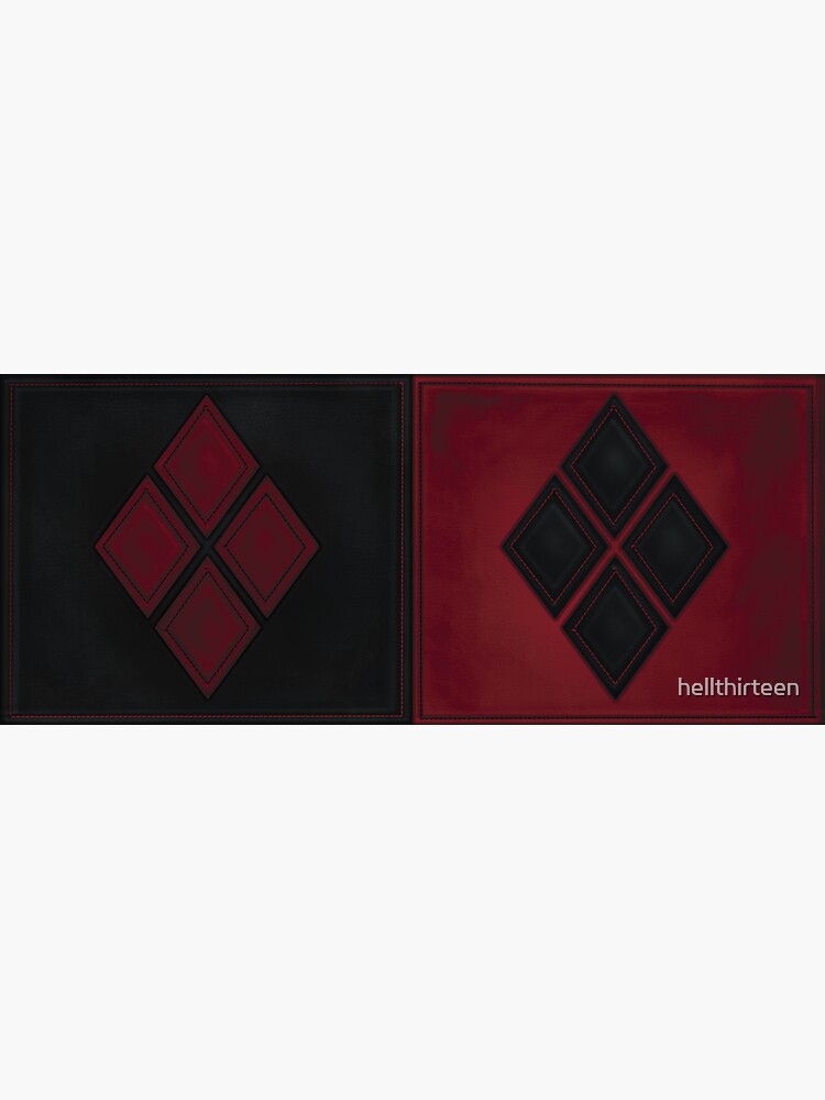 Patchwork Red & Black Leder Effekt Motley mit Diamant Patches 4 von hellthirteen