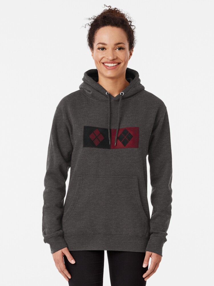 Alternative Ansicht von Patchwork Red & Black Leder Effekt Motley mit Diamant Patches 4 Hoodie