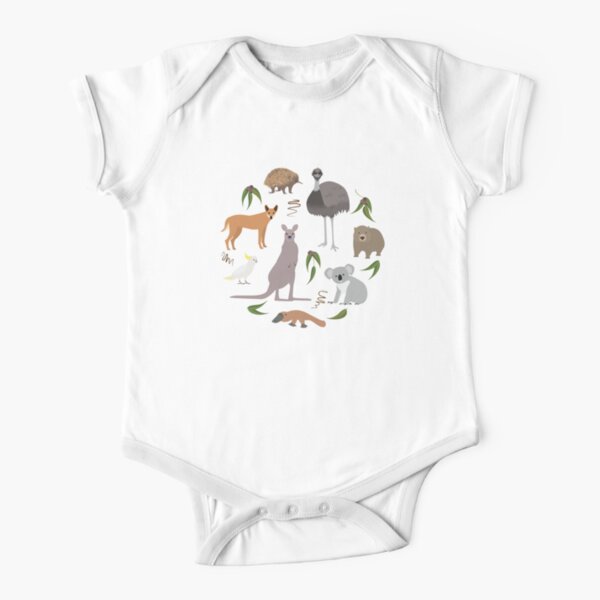 Australian Animals Short Sleeve Baby One-Piece
