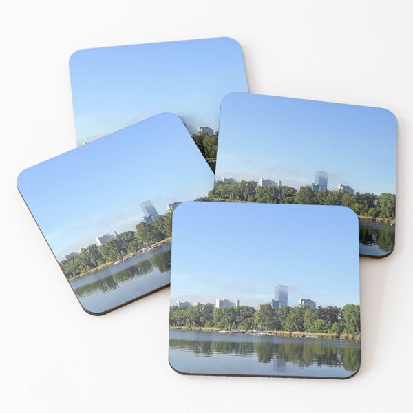 Item preview, Vienna city skyline on the Danube river in the morning designed and sold by goceris.
