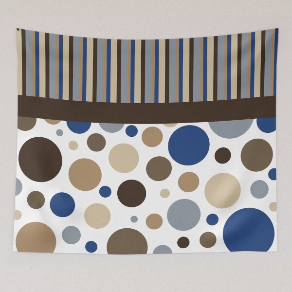 Item preview, Stripes and polka dots in browns and blues designed and sold by VirgoArtStu.
