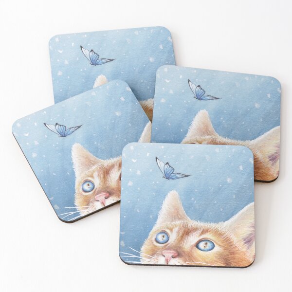 Item preview, Cat with blue Butterfly designed and sold by alligalli-art.