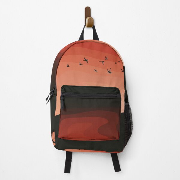 Item preview, Flock of Birds and Tree Silhouette Against a Sunset, Landscape Digital Illustration designed and sold by AlmightyClaire.