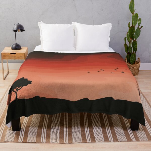 Item preview, Flock of Birds and Tree Silhouette Against a Sunset, Landscape Digital Illustration designed and sold by AlmightyClaire.