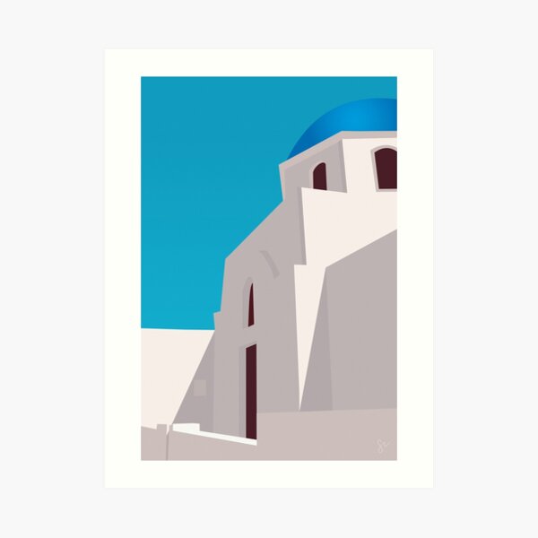 Minimalist Santorini Art Print