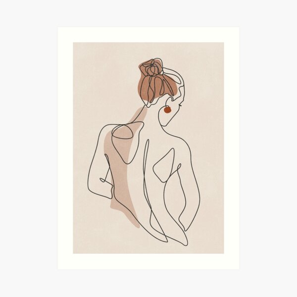 Line Woman Body Art Print