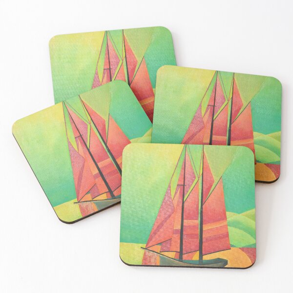 Item preview, Cubist Abstract Sailing Boat Geometric Art designed and sold by taiche.