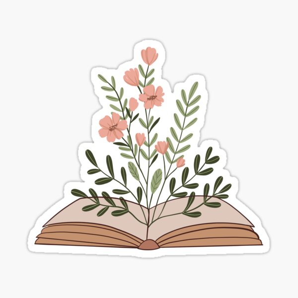Bookshelf Sticker, Bookish Stickers, Book Stickers, Plant Stickers