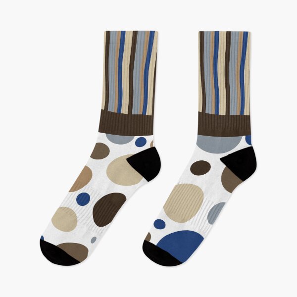 Item preview, Stripes and polka dots in browns and blues designed and sold by VirgoArtStu.