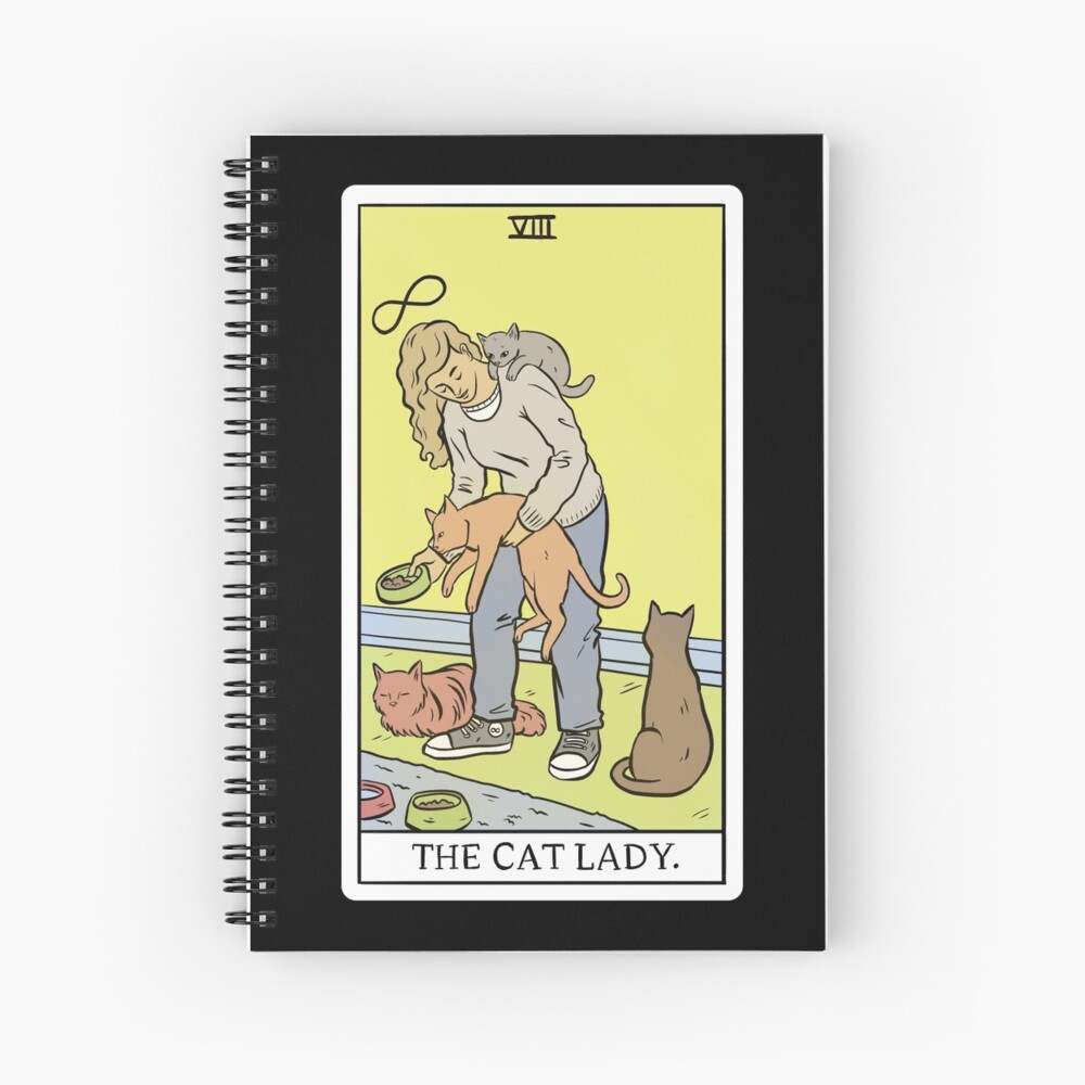 Modern Tarot - The Cat Lady Spiral Notebook