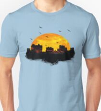 Sunset over city skyline - Birds Unisex T-Shirt