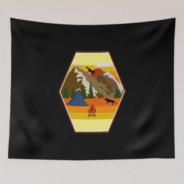 Item preview, Camping wilderness holiday mountains hiking adventure freedom designed and sold by titanosdesign.