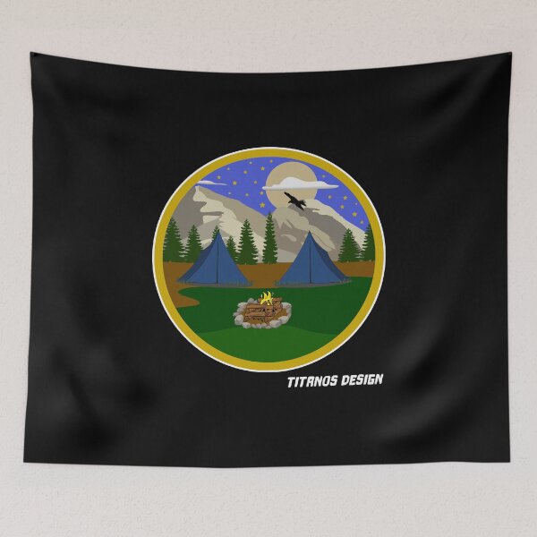 Item preview, Camping wilderness holiday mountains hiking adventure freedom designed and sold by titanosdesign.