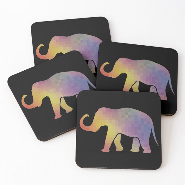 Item preview, Elephant rainbow mosaic designed and sold by titanosdesign.