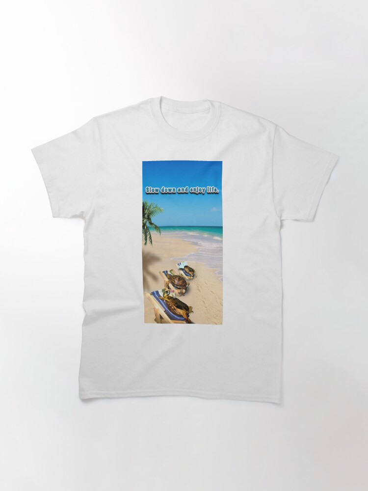 Thumbnail 3 of 7, Classic T-Shirt, Turtles Relaxing on the Beach designed and sold by LuckyTortoise.