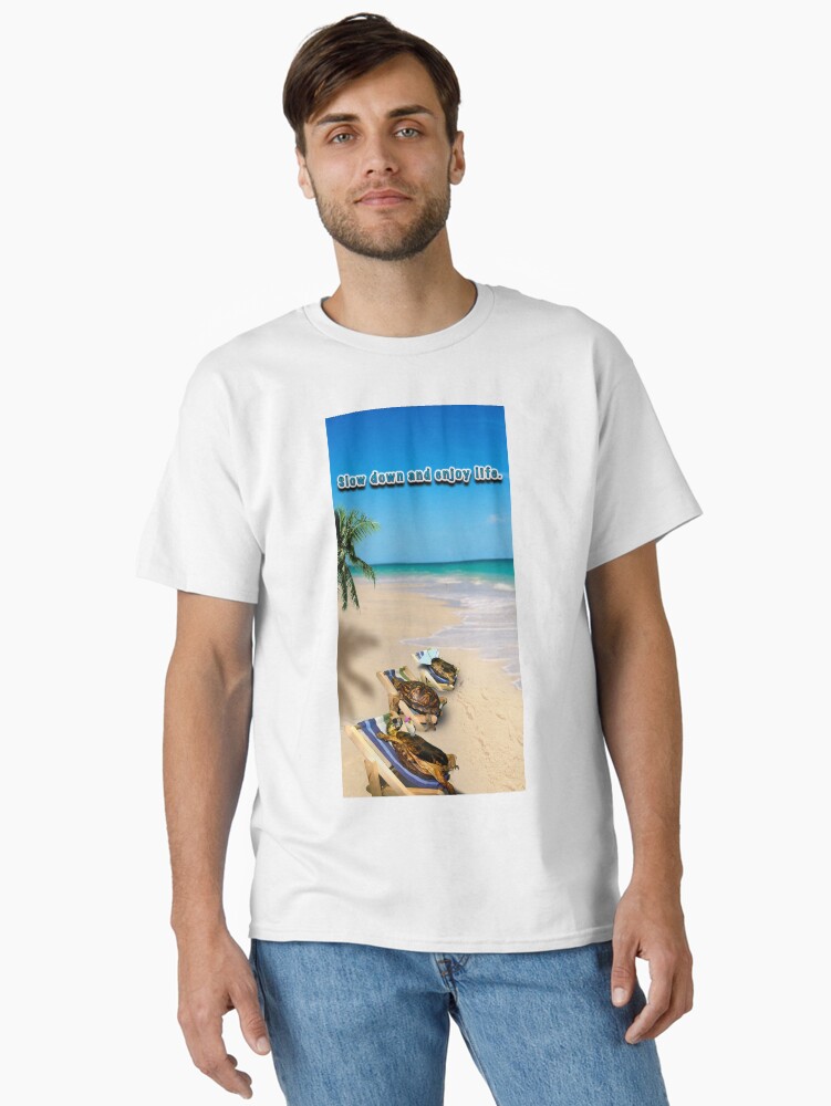 Thumbnail 1 of 7, Classic T-Shirt, Turtles Relaxing on the Beach designed and sold by LuckyTortoise.