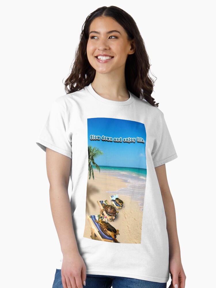Thumbnail 2 of 7, Classic T-Shirt, Turtles Relaxing on the Beach designed and sold by LuckyTortoise.