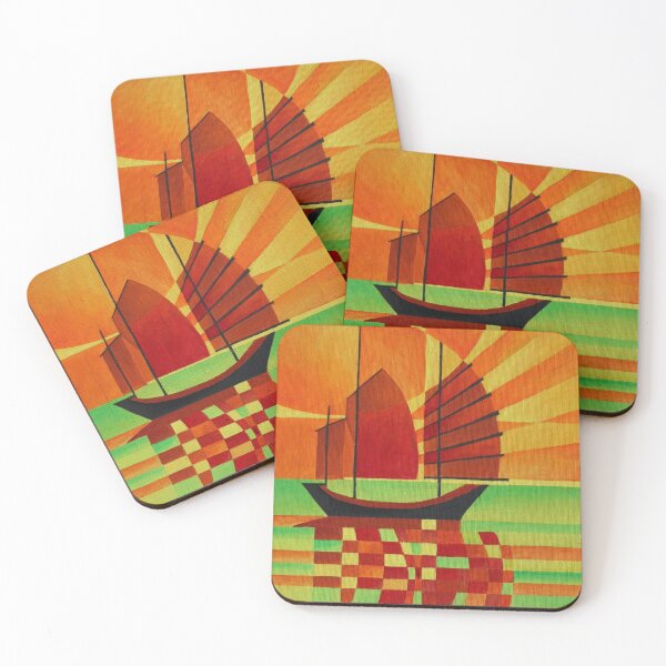 Item preview, Junk on Sea of Green Cubist Abstract designed and sold by taiche.