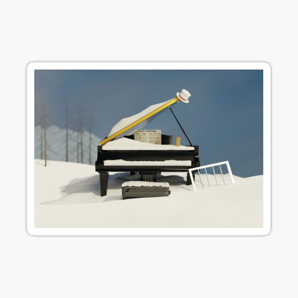 Piano under the snow Sticker