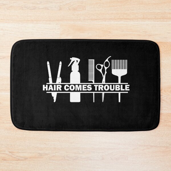 Item preview, Hair Comes Trouble Hairdressing / Barbering Pun designed and sold by RomeoSketches.