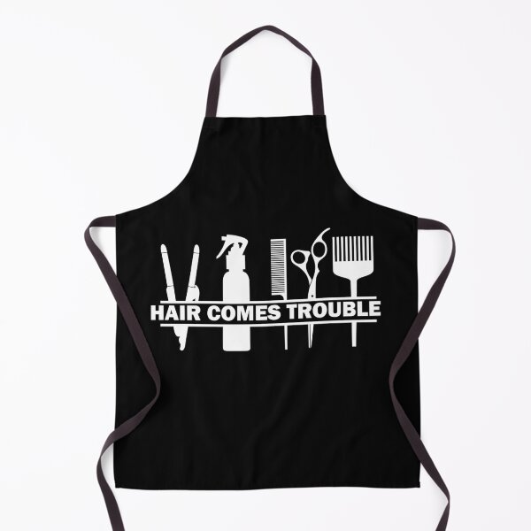 Item preview, Hair Comes Trouble Hairdressing / Barbering Pun designed and sold by RomeoSketches.