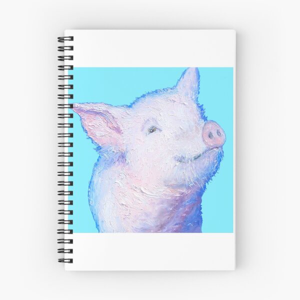 Item preview, Piglet painting on blue background designed and sold by MatsonArtDesign.