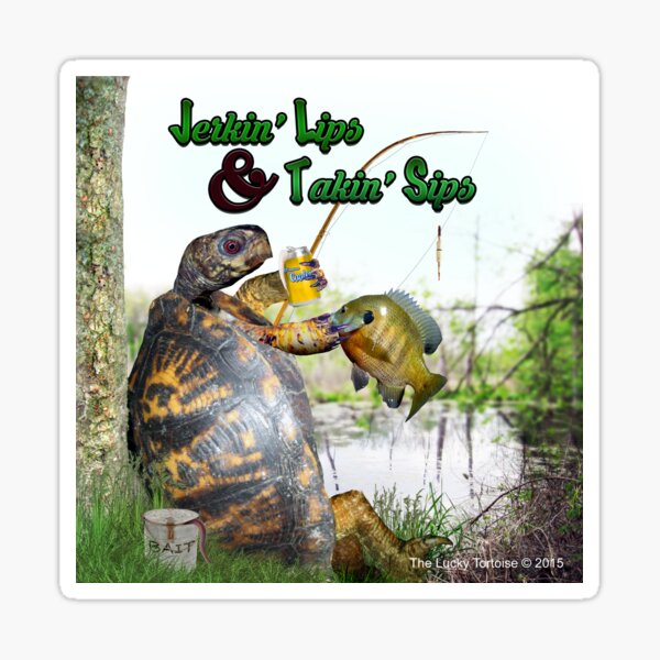 Turtle out Fishing Sticker