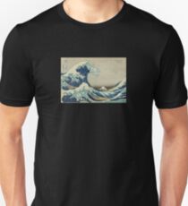 Great Wave T-Shirt - Hokusai Duvet Surfing Kanagawa Mount Fuji Sticker Slim Fit T-Shirt