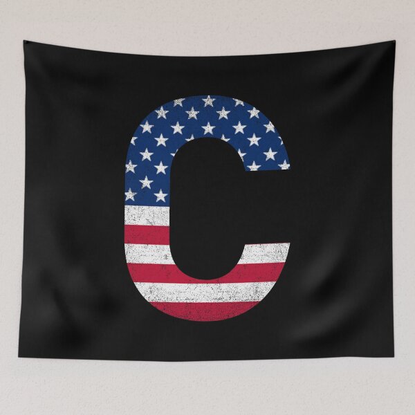 Item preview, Vintage Letter C Capital Alphabet American Flag C Gift designed and sold by Shariss.