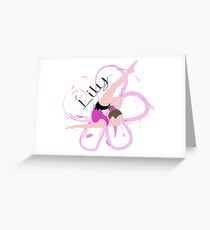 Gymnast Pink - Lily Personalised Greeting Card