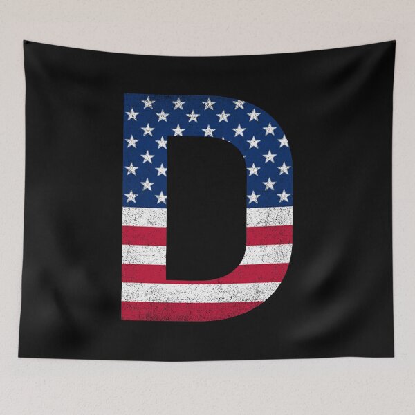 Item preview, Vintage Letter D Capital Alphabet American Flag D Gift designed and sold by Shariss.