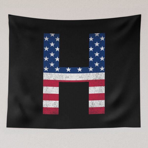 Item preview, Vintage Letter H Capital Alphabet American Flag H Gift designed and sold by Shariss.