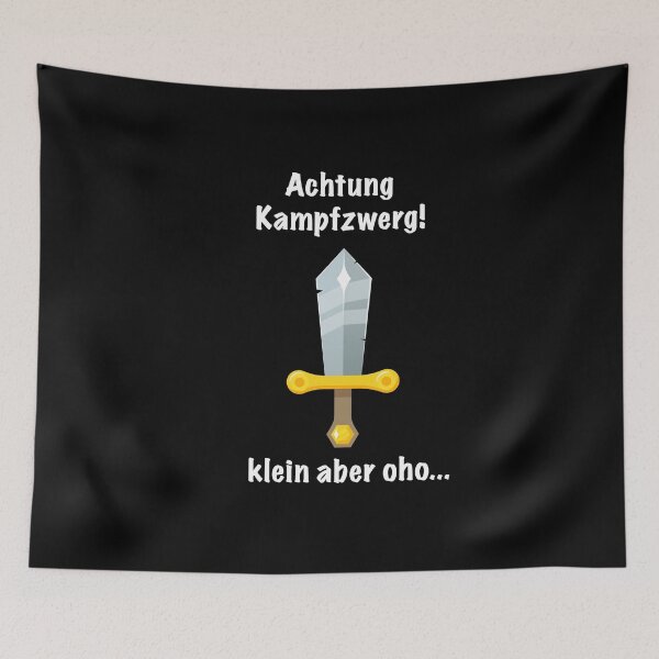 Item preview, Battle Dwarf Dwarf Attention Sword Knight Funny Saying Small designed and sold by nikomann.