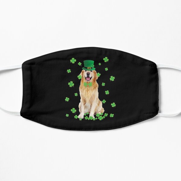 Golden Retriever St Patrick's Day Irish Funny Dog Lover  Flat Mask