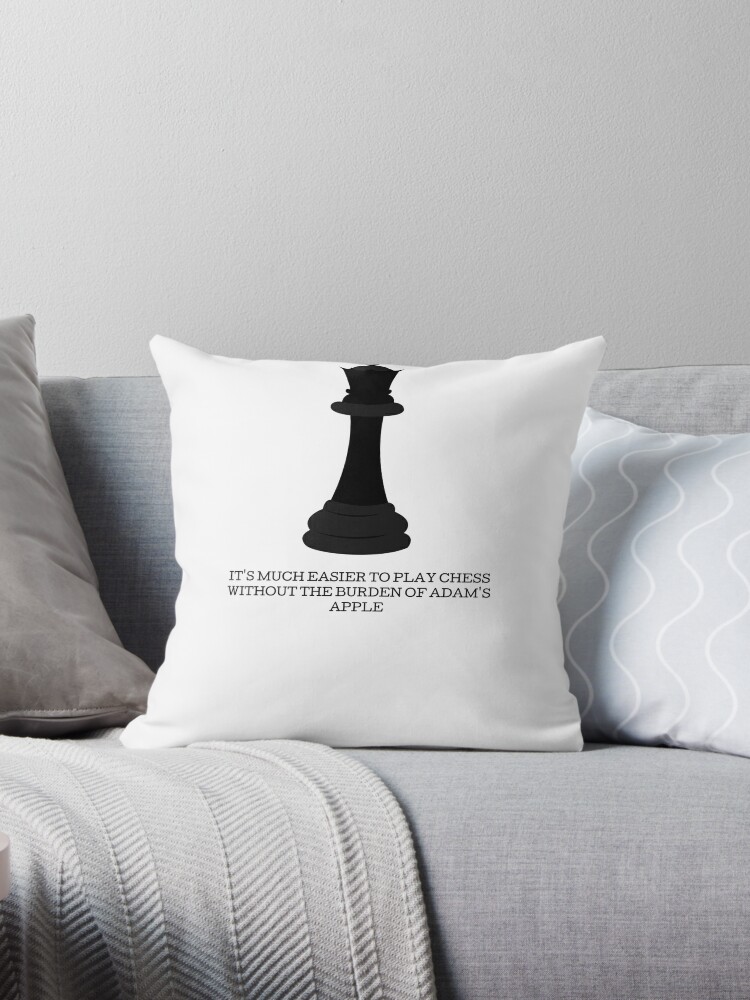 The Queen's Gambit Elizabeth Harmon quote It's Much Easier to play chess  without the burden of addam's apple Sticker for Sale by jovanaja43