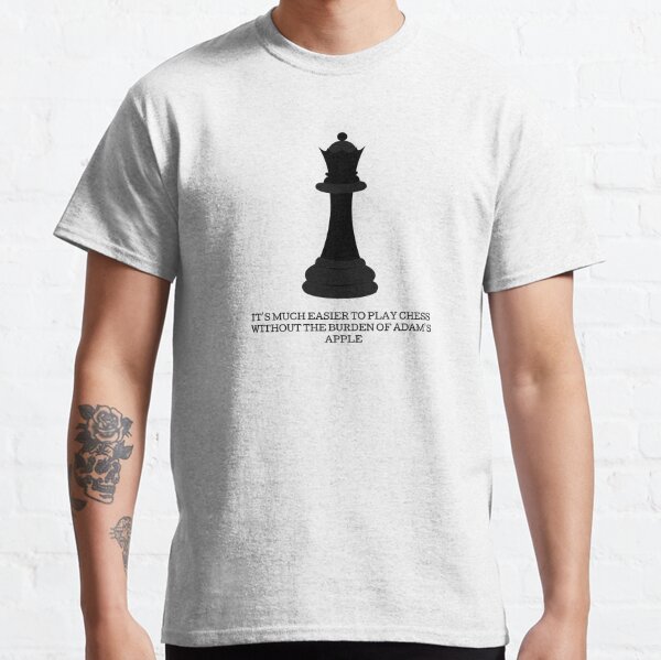 The Queen's Gambit Elizabeth Harmon quote It's Much Easier to play chess  without the burden of addam's apple Sticker for Sale by jovanaja43