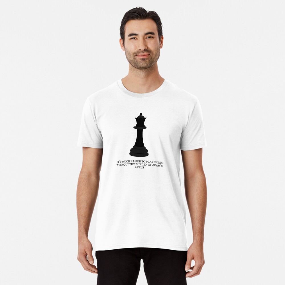 The Queen's Gambit Elizabeth Harmon quote It's Much Easier to play chess  without the burden of addam's apple Sticker for Sale by jovanaja43