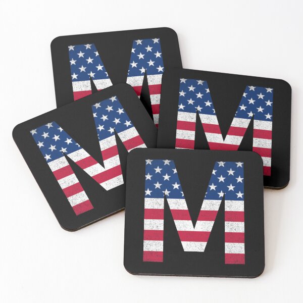 Item preview, Vintage Letter M Capital Alphabet American Flag M Gift designed and sold by Shariss.