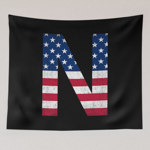 Item preview, Vintage Letter N Capital Alphabet American Flag N Gift designed and sold by Shariss.