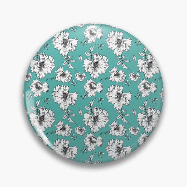 Item preview, Mono Floral Teal Turquoise designed and sold by cardtroversial.