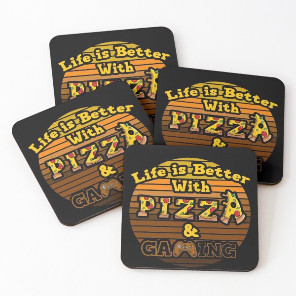 Item preview, Life is Better with Pizza & Gaming illustration funny Pizza Gaming gift designed and sold by KO-Design.