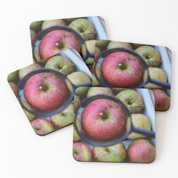 Item preview, Red apple magnified with a magnifying glass designed and sold by Mahirov Shop.