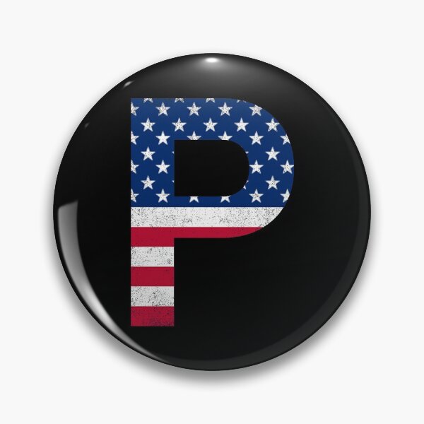 Artikelvorschau, Vintage Buchstabe P Kapital Alphabet amerikanische Flagge P Geschenk entworfen und verkauft von Shariss.