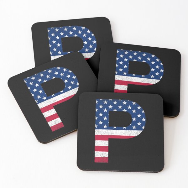 Item preview, Vintage Letter P Capital Alphabet American Flag P Gift designed and sold by Shariss.
