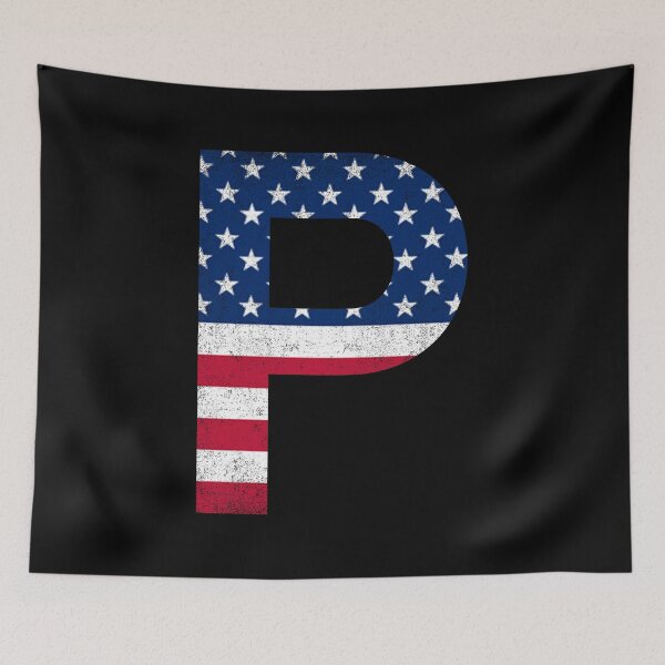 Item preview, Vintage Letter P Capital Alphabet American Flag P Gift designed and sold by Shariss.